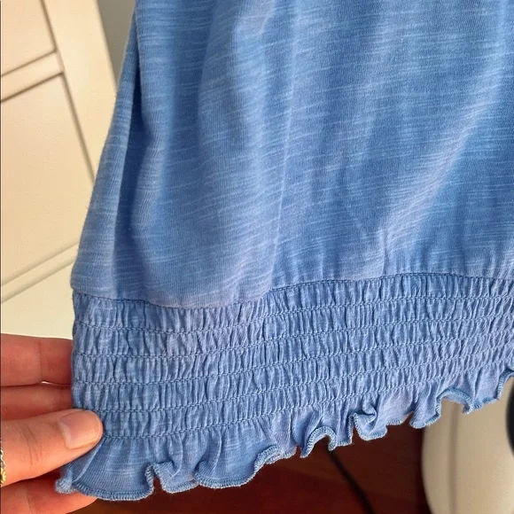 Laura 3X Blue Embroidered Women's Tank Top - Picture 3 of 7